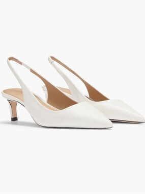 NEW BOSS Janet Slingback Pointed Toe Pump in Open White